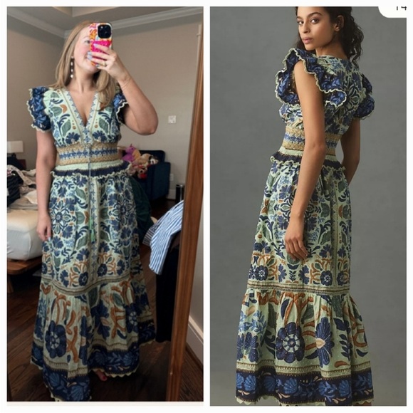 FARM Rio Ocean Tapestry Midi Dress- SM - Picture 4 of 12